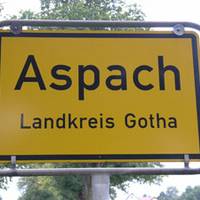 Aspach - Landkreis Gotha - Ortsschild