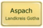 Aspach - Landkreis Gotha - Ortsschild
